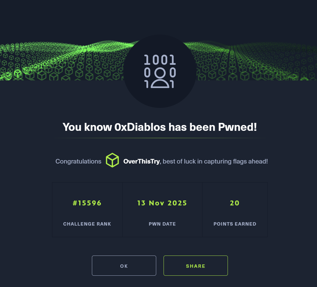 You know 0xDiablos has been Pwned!